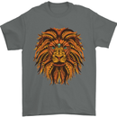 Mandala Art Lion Mens T-Shirt 100% Cotton Charcoal