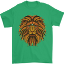 Mandala Art Lion Mens T-Shirt 100% Cotton Irish Green