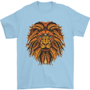 Mandala Art Lion Mens T-Shirt 100% Cotton Light Blue