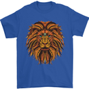 Mandala Art Lion Mens T-Shirt 100% Cotton Royal Blue