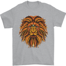 Mandala Art Lion Mens T-Shirt 100% Cotton Sports Grey