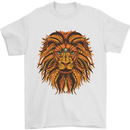 Mandala Art Lion Mens T-Shirt 100% Cotton White