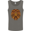 Mandala Art Lion Mens Vest Tank Top Charcoal