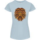 Mandala Art Lion Womens Petite Cut T-Shirt Light Blue