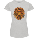 Mandala Art Lion Womens Petite Cut T-Shirt Sports Grey