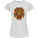 Mandala Art Lion Womens Petite Cut T-Shirt White