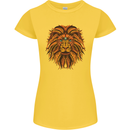 Mandala Art Lion Womens Petite Cut T-Shirt Yellow