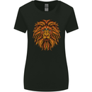 Mandala Art Lion Womens Wider Cut T-Shirt Black