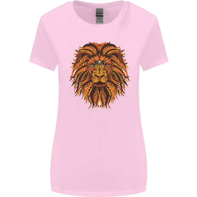 Mandala Art Lion Womens Wider Cut T-Shirt Light Pink