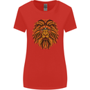 Mandala Art Lion Womens Wider Cut T-Shirt Red
