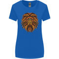 Mandala Art Lion Womens Wider Cut T-Shirt Royal Blue