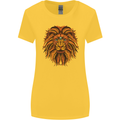 Mandala Art Lion Womens Wider Cut T-Shirt Yellow