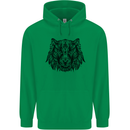 Mandala Art Tiger Childrens Kids Hoodie Irish Green