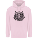 Mandala Art Tiger Childrens Kids Hoodie Light Pink