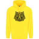 Mandala Art Tiger Childrens Kids Hoodie Yellow