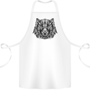 Mandala Art Tiger Cotton Apron 100% Organic White