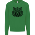 Mandala Art Tiger Kids Sweatshirt Jumper Irish Green