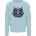Mandala Art Tiger Kids Sweatshirt Jumper Light Blue