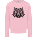 Mandala Art Tiger Kids Sweatshirt Jumper Light Pink
