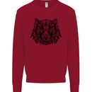 Mandala Art Tiger Kids Sweatshirt Jumper Red