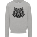 Mandala Art Tiger Kids Sweatshirt Jumper Sports Grey