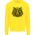 Mandala Art Tiger Kids Sweatshirt Jumper Yellow