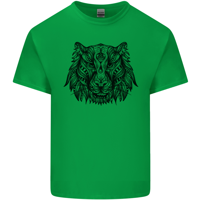Mandala Art Tiger Kids T-Shirt Childrens Irish Green