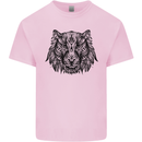 Mandala Art Tiger Kids T-Shirt Childrens Light Pink