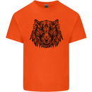 Mandala Art Tiger Kids T-Shirt Childrens Orange