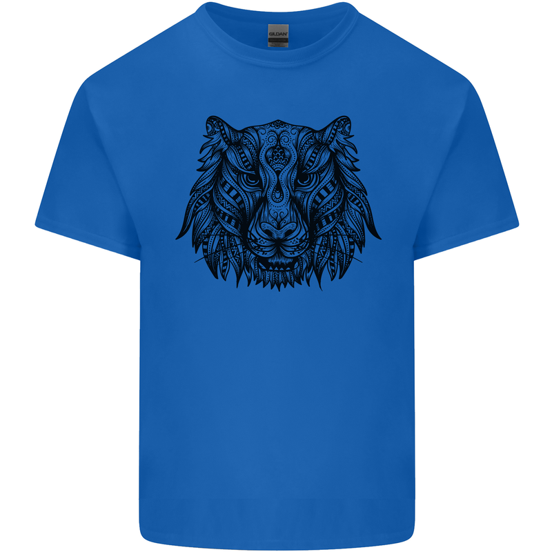 Mandala Art Tiger Kids T-Shirt Childrens Royal Blue