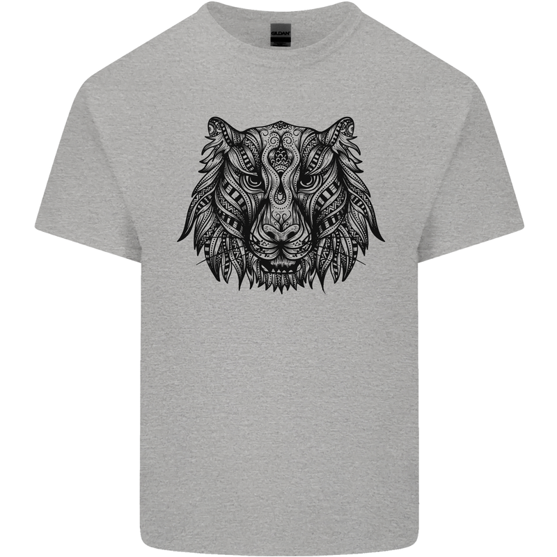 Mandala Art Tiger Kids T-Shirt Childrens Sports Grey