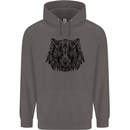 Mandala Art Tiger Mens 80% Cotton Hoodie Charcoal