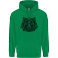 Mandala Art Tiger Mens 80% Cotton Hoodie Irish Green