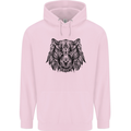 Mandala Art Tiger Mens 80% Cotton Hoodie Light Pink