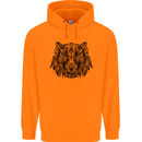 Mandala Art Tiger Mens 80% Cotton Hoodie Orange