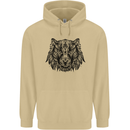 Mandala Art Tiger Mens 80% Cotton Hoodie Sand
