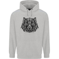 Mandala Art Tiger Mens 80% Cotton Hoodie Sports Grey