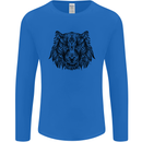 Mandala Art Tiger Mens Long Sleeve T-Shirt Royal Blue