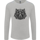 Mandala Art Tiger Mens Long Sleeve T-Shirt Sports Grey
