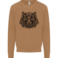 Mandala Art Tiger Mens Sweatshirt Jumper Caramel Latte