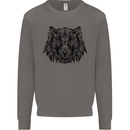 Mandala Art Tiger Mens Sweatshirt Jumper Charcoal