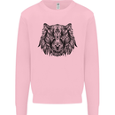 Mandala Art Tiger Mens Sweatshirt Jumper Light Pink