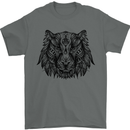 Mandala Art Tiger Mens T-Shirt 100% Cotton Charcoal