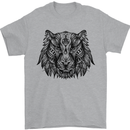 Mandala Art Tiger Mens T-Shirt 100% Cotton Sports Grey