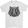 Mandala Art Tiger Mens T-Shirt 100% Cotton White
