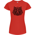Mandala Art Tiger Womens Petite Cut T-Shirt Red