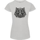 Mandala Art Tiger Womens Petite Cut T-Shirt Sports Grey