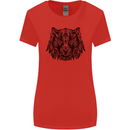Mandala Art Tiger Womens Wider Cut T-Shirt Red