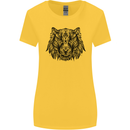 Mandala Art Tiger Womens Wider Cut T-Shirt Yellow