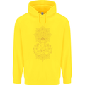 Mandala Buddha Art Childrens Kids Hoodie Yellow